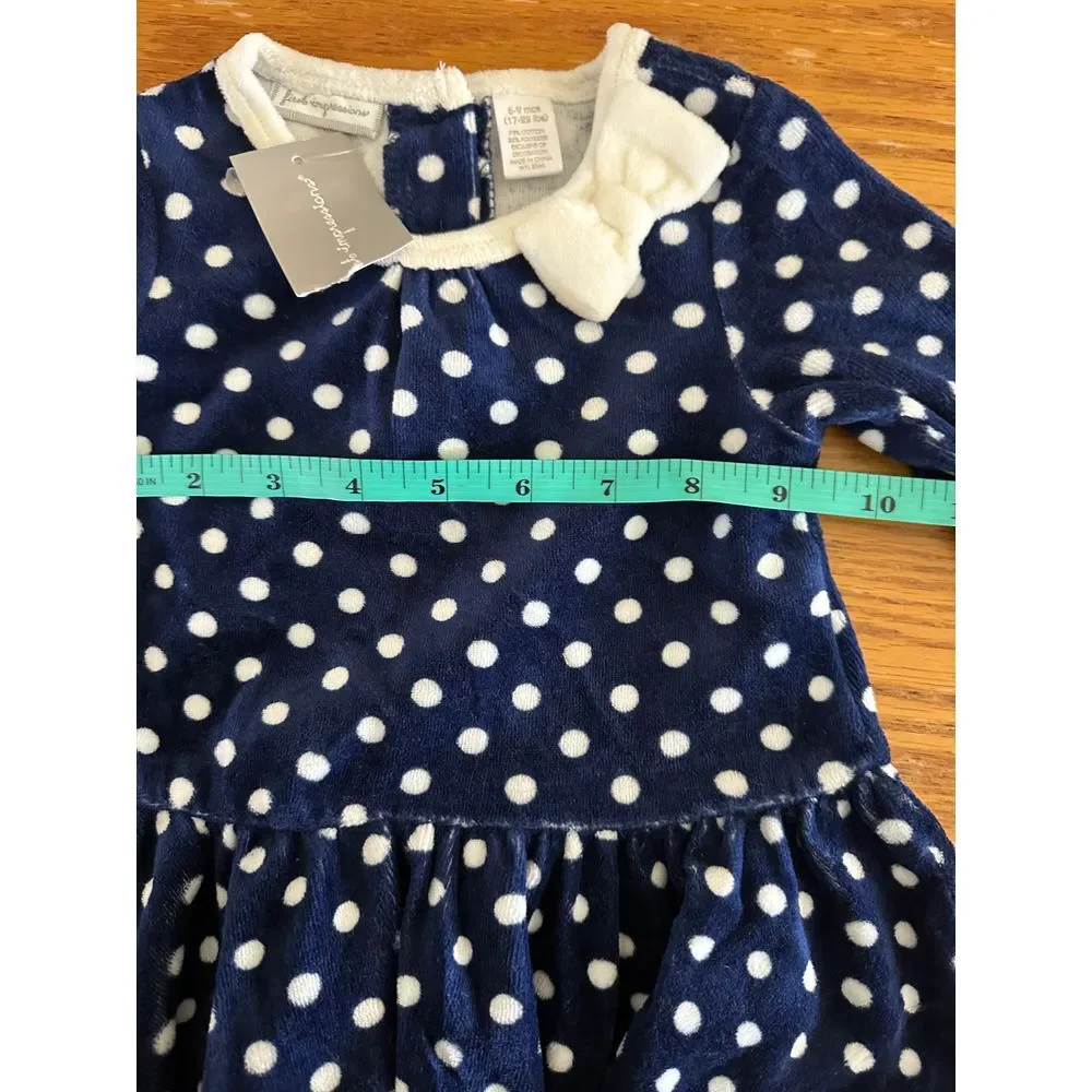 First Impressions Matching Set Girls 6-9 Months Polka Dot Top Corduroy Pants NWT